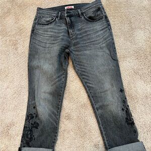 Johnny Was charcoal gray boyfriend jeans